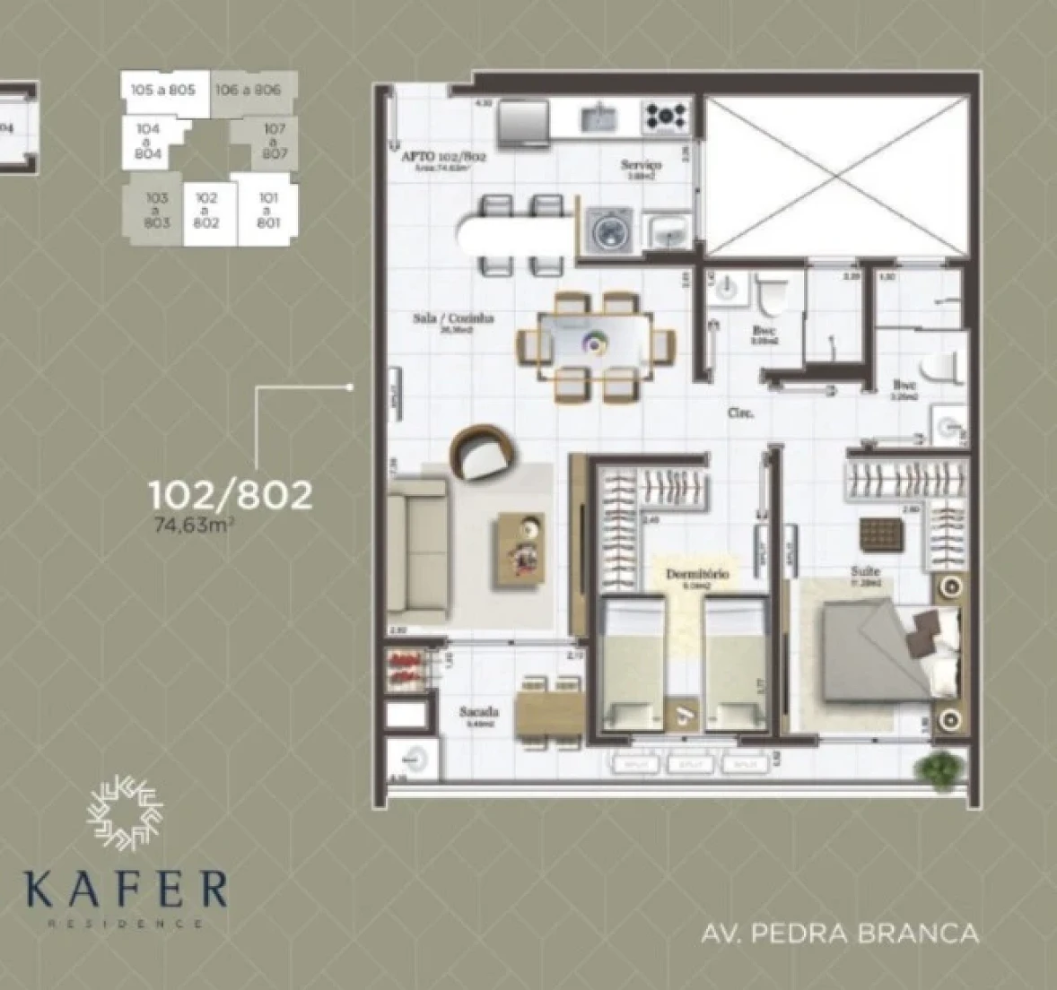 Apartamento em Pedra Branca, Palhoça. 2 quartos, 75m². Imagem 4 de 20