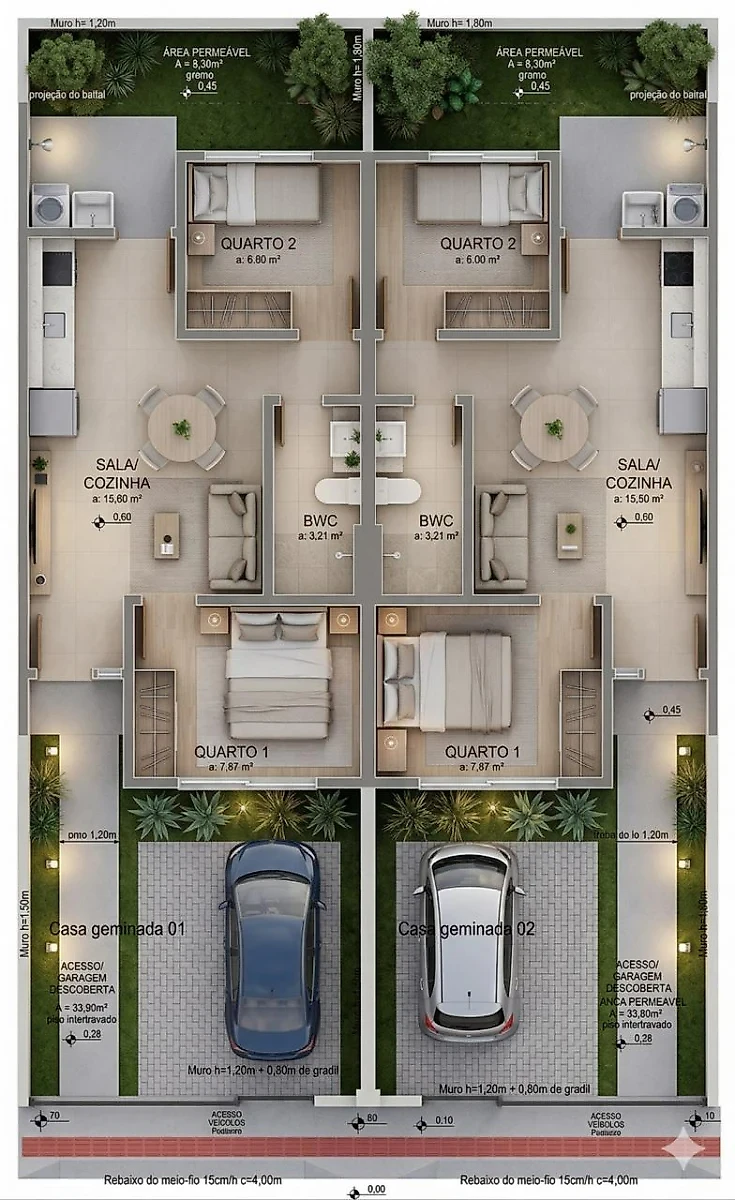 Casa Geminada em Bela Vista, Palhoça. 2 quartos, 45m². Imagem 2 de 2