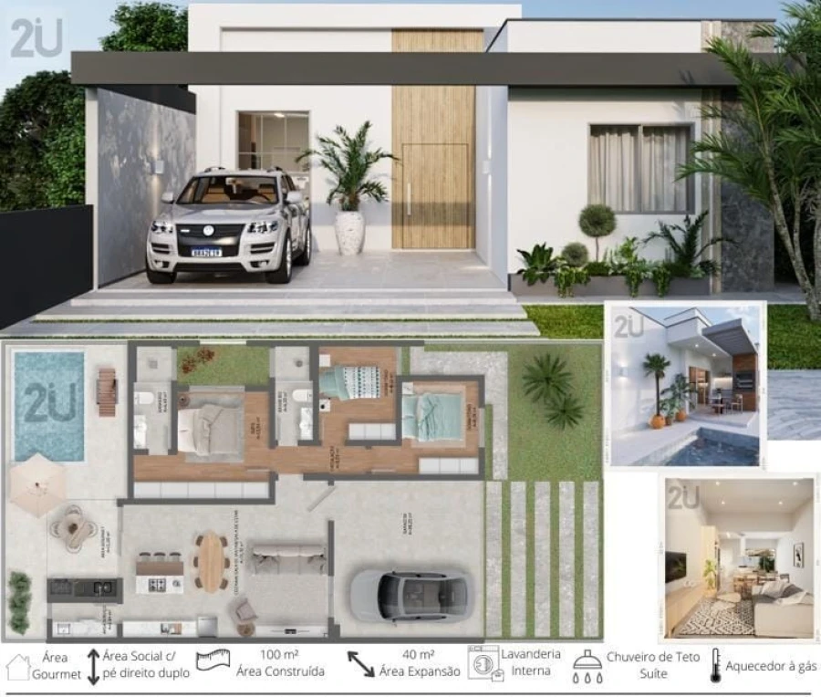 Casa em Bela Vista, Palhoça. 3 quartos, 100m². Imagem 3 de 12