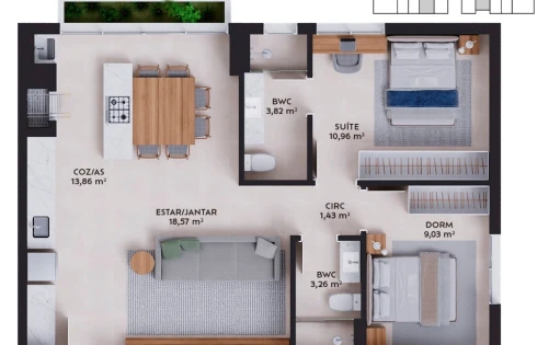 Apartamento em Pedra Branca, Palhoça