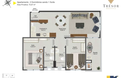 Apartamento em Jardim Eldorado, Palhoça