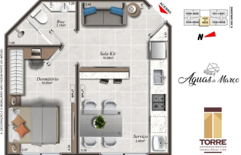 Apartamento em Pedra Branca, Palhoça