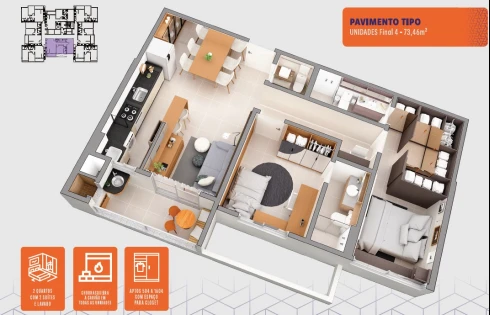 Apartamento em Pedra Branca, Palhoça