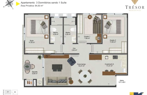 Apartamento em Jardim Eldorado, Palhoça