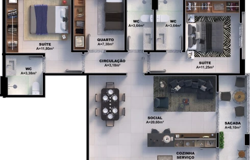 Apartamento em Pedra Branca, Palhoça