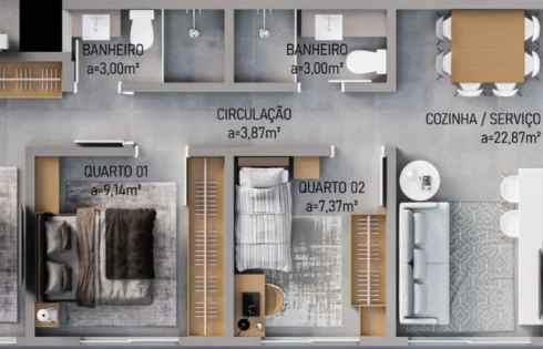 Apartamento em Pedra Branca, Palhoça