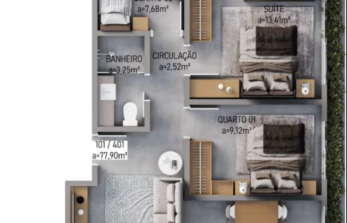 Apartamento em Pedra Branca, Palhoça
