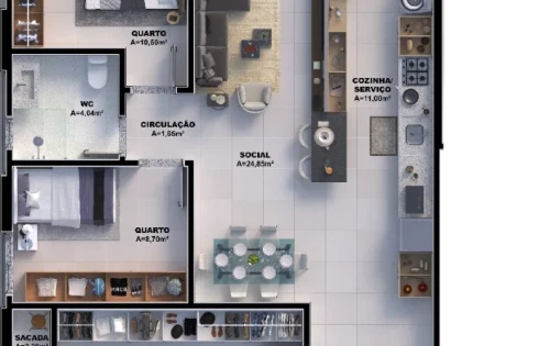 Apartamento em Pedra Branca, Palhoça