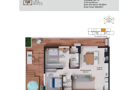 Apartamento em Pedra Branca, Palhoça