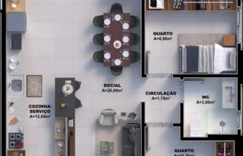 Apartamento em Pedra Branca, Palhoça
