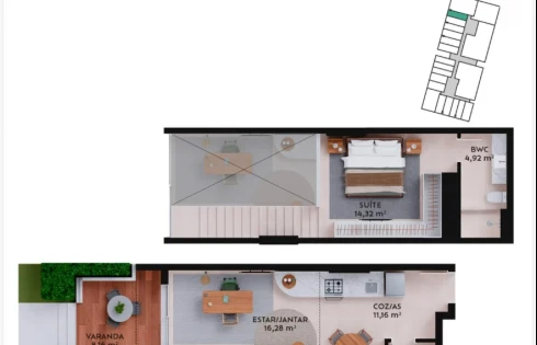 Apartamento em Pedra Branca, Palhoça