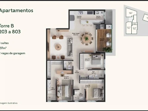 Apartamento em Pedra Branca, Palhoça