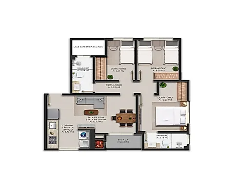 Apartamento 3 Quartos com 1 Suíte - Pagani - Foto 2