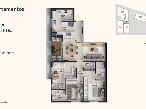 Apartamento em Pedra Branca, Palhoça
