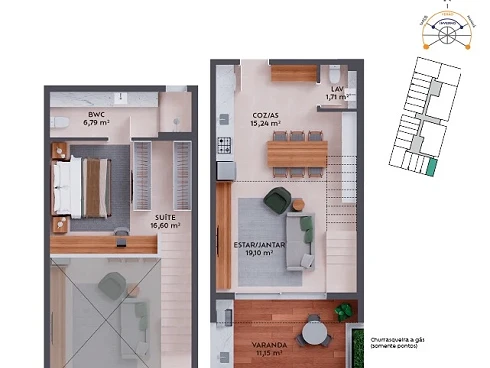 Apartamento em Pedra Branca, Palhoça