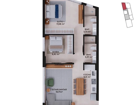 Apartamento em Pedra Branca, Palhoça