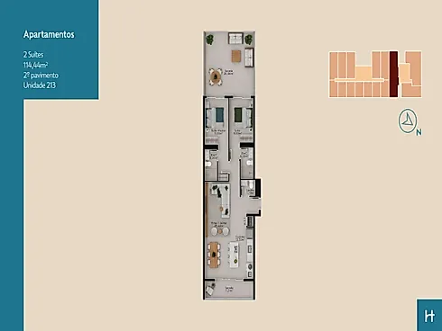 Apartamento 2 Quartos 114m² no Atrium Vista - Pedra Branca - Foto 2