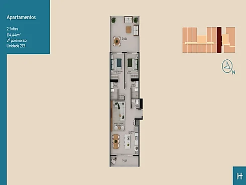Apartamento em Pedra Branca, Palhoça
