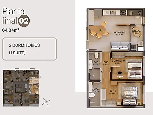 Apartamento em Pedra Branca, Palhoça - Foto 2