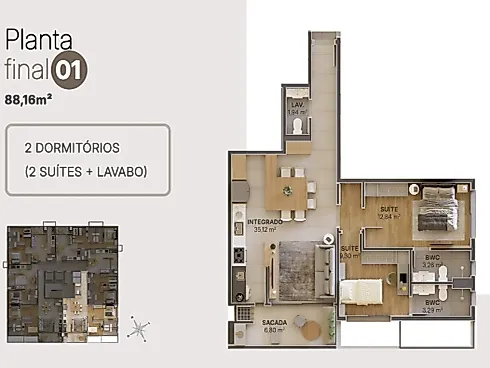 Apartamento em Pedra Branca, Palhoça - Foto 2