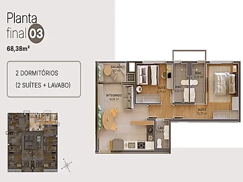 Apartamento em Pedra Branca, Palhoça - Foto 3