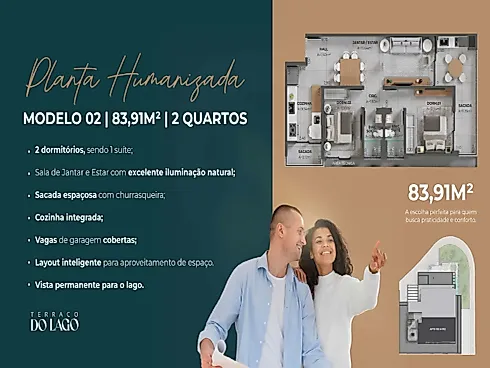 Apartamento 2 Quartos 84m² no Terraço do Lago - Pedra Branca - Foto 5