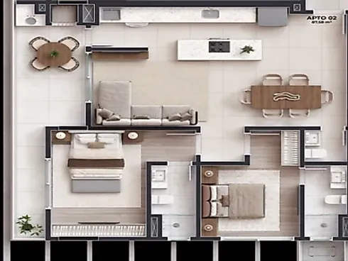 Apartamento com 2 Suítes e 87m² - Pedra Branca - Foto 5