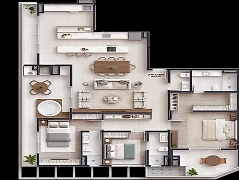 Apartamento 3 Suites 170m² no Vistta - Pedra Branca - Foto 6