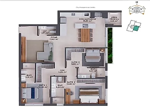 Apartamento 3 Suítes no Pátio das Artes - Pedra Branca - Foto 2