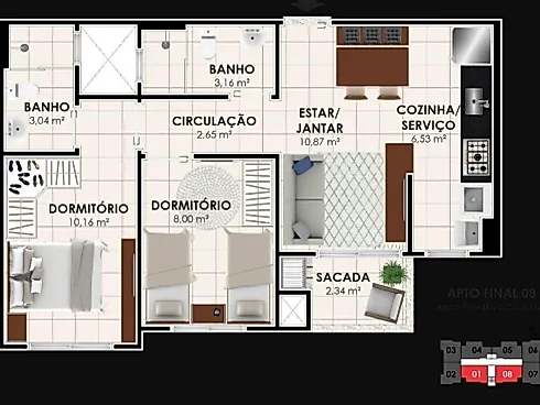 Apartamento em Pedra Branca, Palhoça - Foto 2