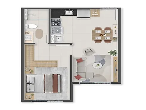 Apartamento 1 Quarto no Self Residence - Pagani - Foto 2