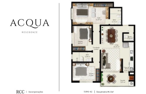 Apartamento 3 Quartos no Acqua Residenze - Pagani - Foto 5