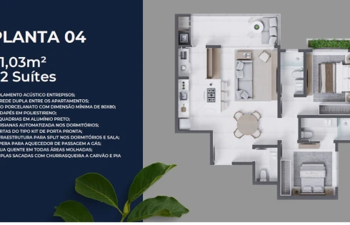 Apartamento em Pedra Branca, Palhoça