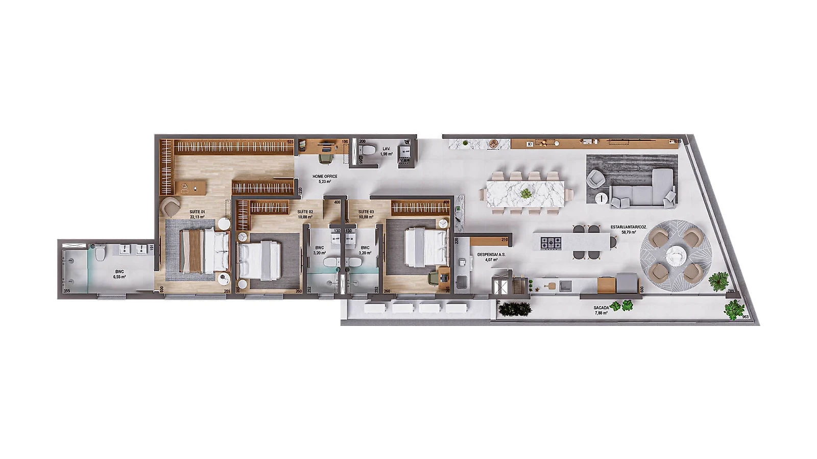 Apartamento em Praia Comprida, São José. 3 quartos, 159m². Imagem 2 de 13