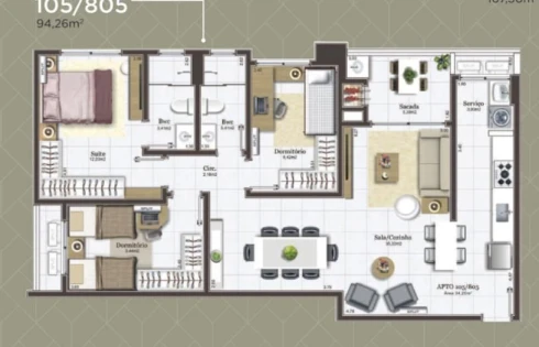 Apartamento em Pedra Branca, Palhoça