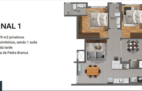 Apartamento em Pedra Branca, Palhoça