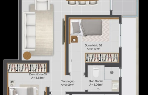 Apartamento em Pagani, Palhoça