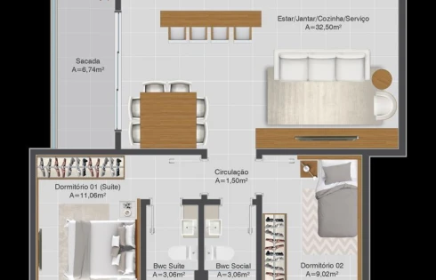 Apartamento em Pagani, Palhoça