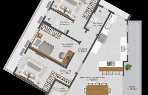 Apartamento em Pagani, Palhoça