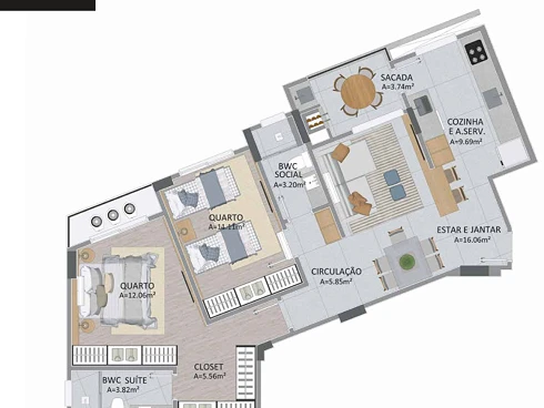 Apartamento em Pagani, Palhoça