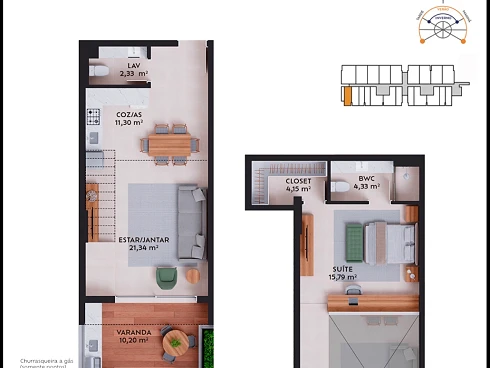 Apartamento em Pedra Branca, Palhoça