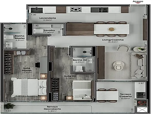 Apartamento em Nossa Senhora do Rosário, São José