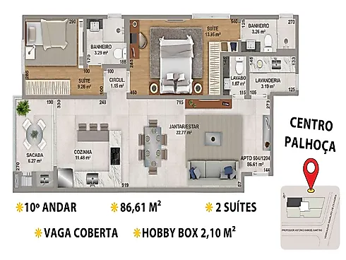 Apartamento em Centro, Palhoça